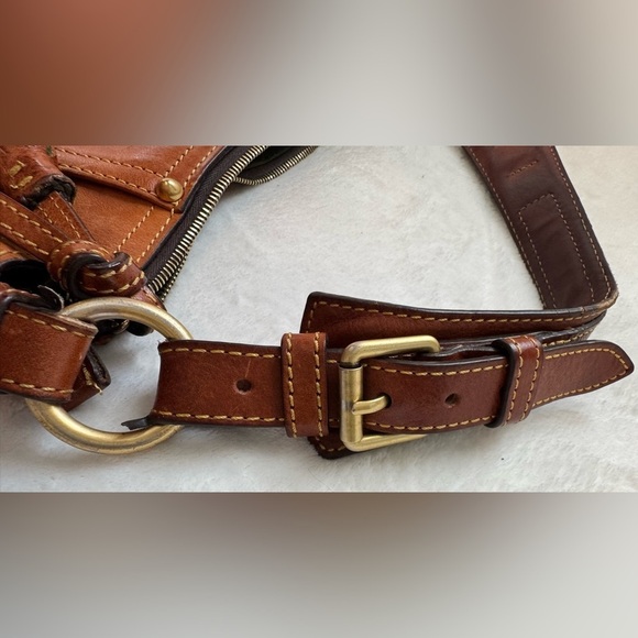 Dooney and Bourke Vintage Florentine Brown Leather Kingston Hobo Bag - Picture 11 of 16